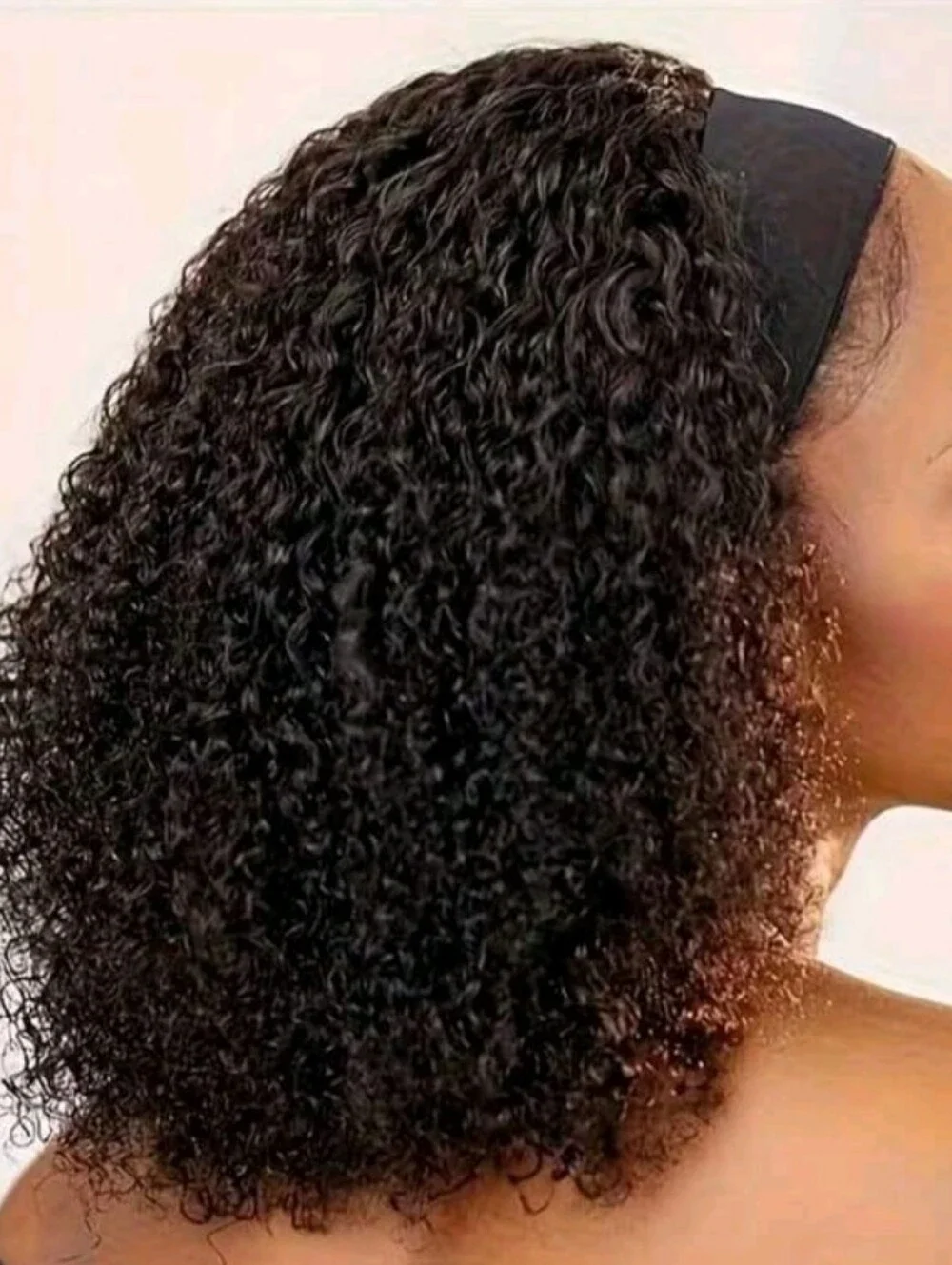 16inches Curly Headband Wig in Natural Black